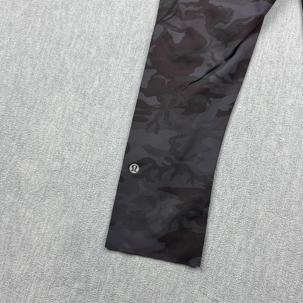 Lululemon Leggings Womens 4 Black Camo Fast Free Crop II 19